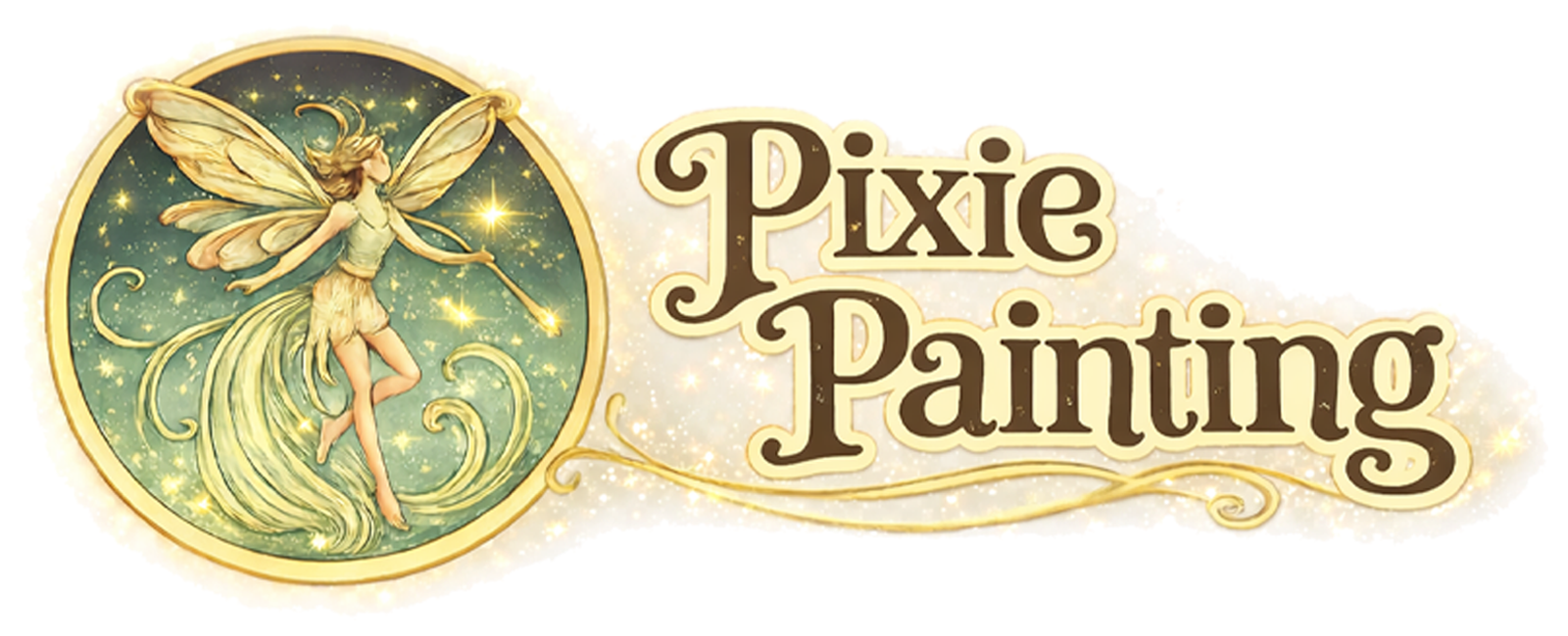 Pixie Painting logo with illustrated fairy